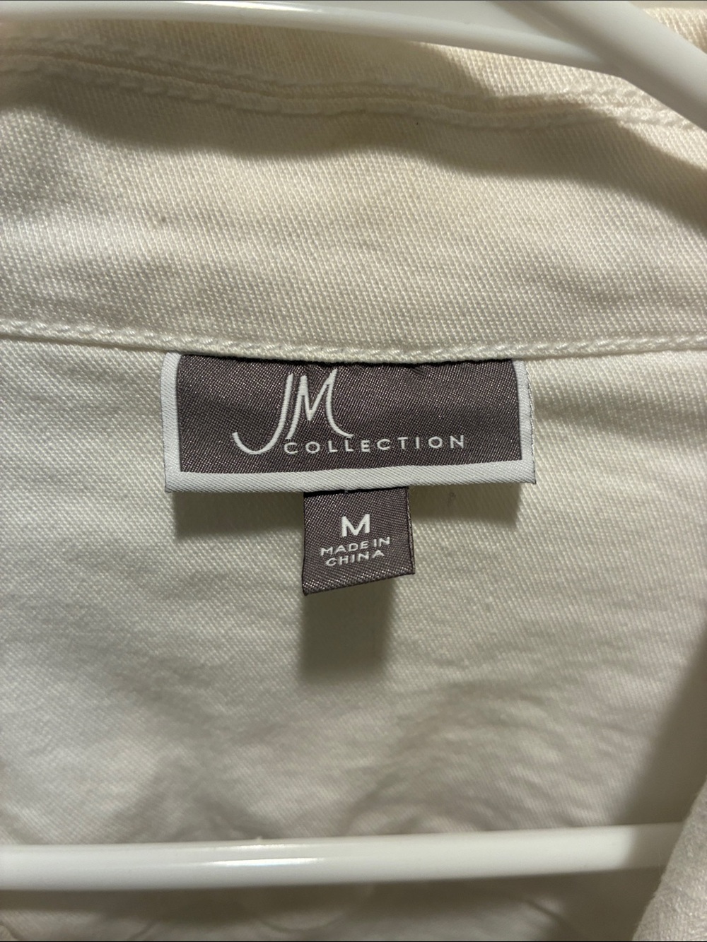 JM Collection Women's Off-White Denim Jacket - Picture 2 of 11